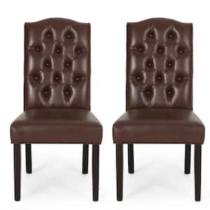 Motson Dark Brown Tufted Dining Chair (Set of 2)