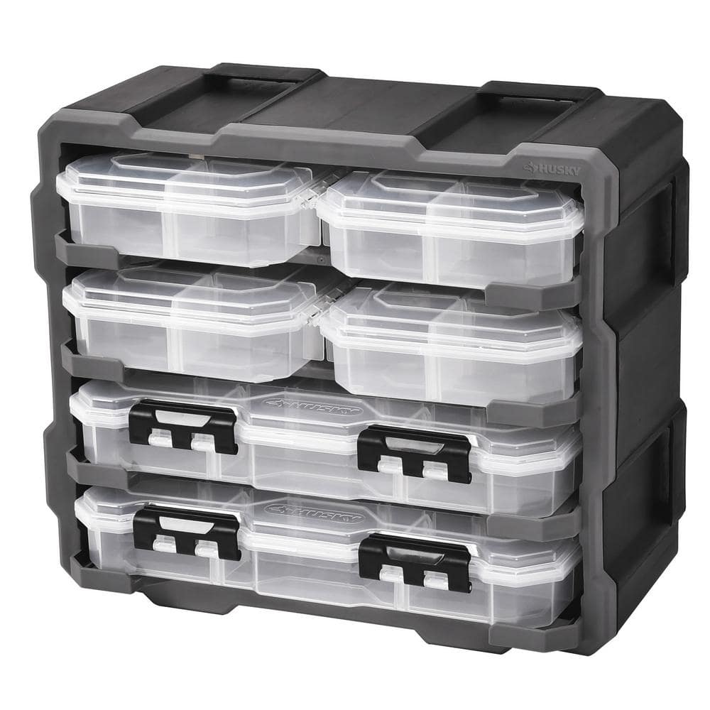 Husky 38-Compartment Rack with 6 Small Parts Organizer 2019-021 - The Home  Depot