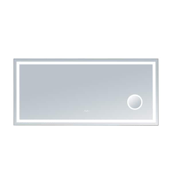 innoci-usa Eros 60 in. W x 28 in. H Frameless Rectangular LED Light Bathroom Vanity Mirror