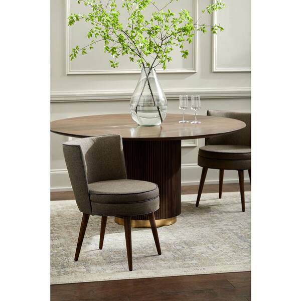 Livabliss Reina Modern Dining Chair, Brown/Tan, 30 in. H x 20 in. W x 24 in. D, 30 in. H x 20 in. W x 24 in. D