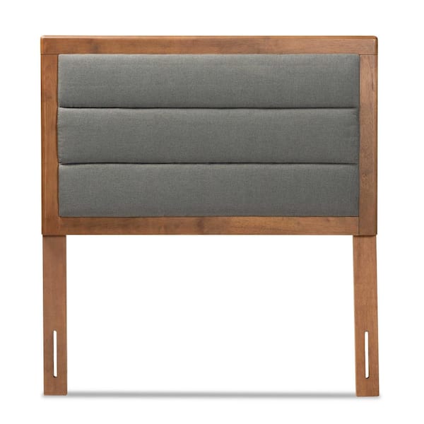 Baxton Studio Dexter Dark Grey and Walnut Brown Twin Headboard