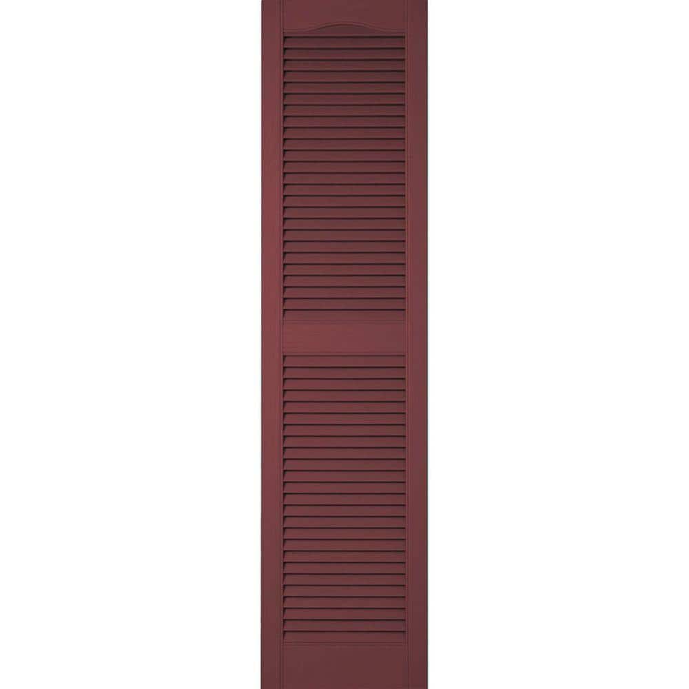 12 in. x 39 in. Lifetime Vinyl Custom Cathedral Top Center Mullion Open Louvered Shutters Pair Wineberry price history on PriceWatchPro