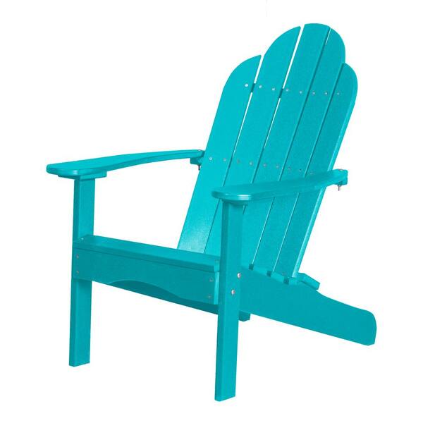 WILDRIDGE Classic Aruba Blue Plastic Outdoor Adirondack Chair LCC-214 ...