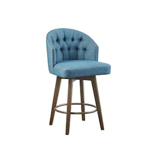 Boyle 26 in. Blue Wood Counter Stool