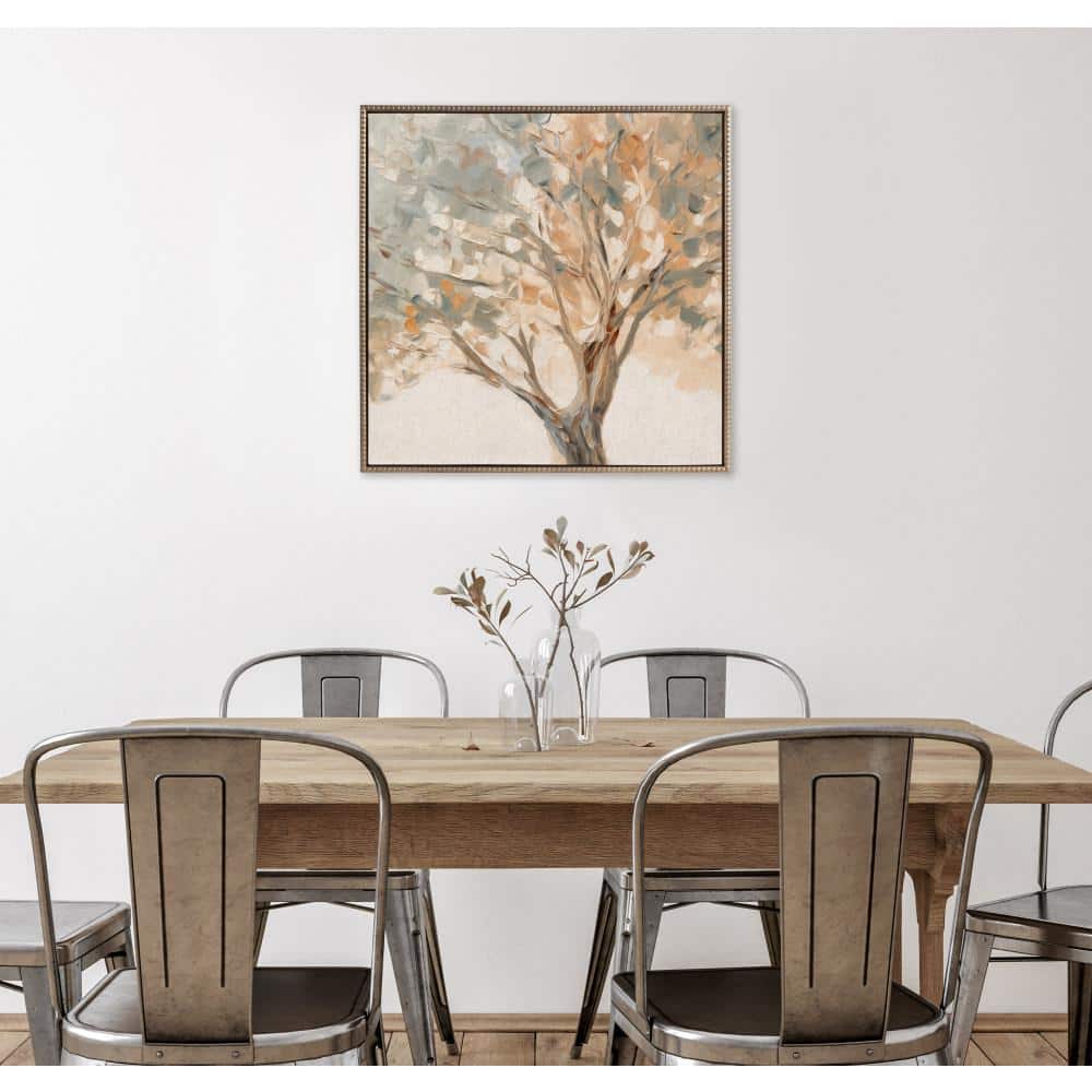 Gold Framed 30"x30" Mediterranean Tree Canvas Painting