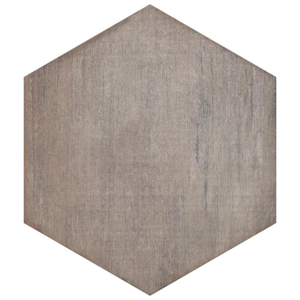 Merola Tile Retro Mini Hex Terra 7 in. x 8 in. Porcelain Floor and Wall Take Home Tile Sample