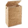 Casafield Brown Natural 18.5 in. x 24 in. Wicker Water Hyacinth Decorative Baskets Large Laundry Hamper with Lid and Liner STO-LAU33-NAT.