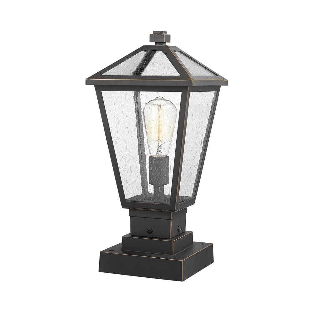 Talbot 17 .5 in. 1-Light Bronze Metal Hardwired Outdoor Weather Resistant P