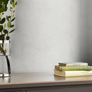 Plain Pale Silver Non-Woven Paper Removable Wallpaper