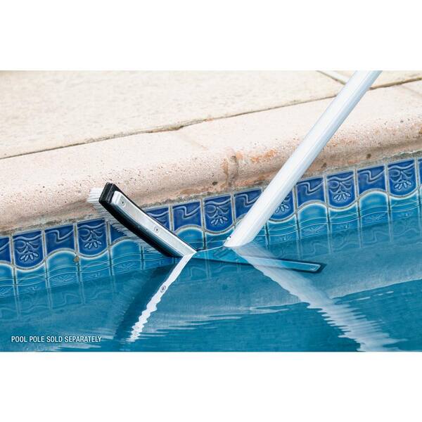 thumbnail interactive-video image 1 of 18-Inch Deluxe Swimming Pool Wall Brush – Aluminum Frame With Mixed Nylon & Stainless Steel Bristles 1 of 3