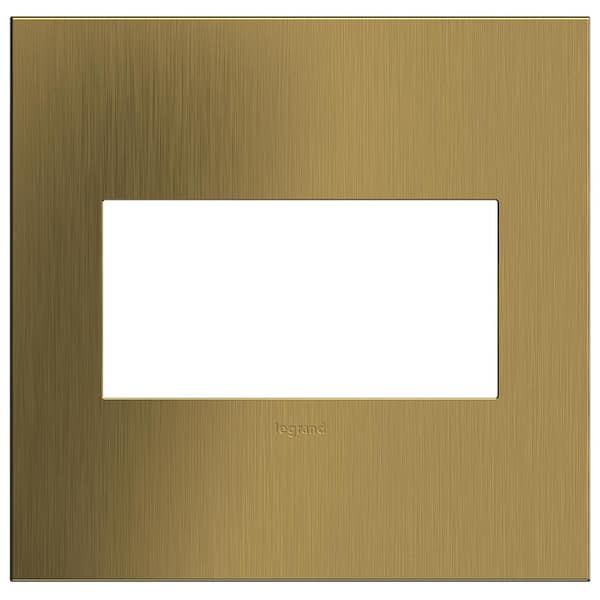 Legrand adorne 2 Gang Decorator/Rocker Wall Plate, Brushed Satin Brass (1-Pack)