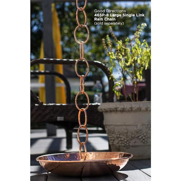 Good Directions 16.5" Copper Rain Chain Basin - Blue Verde Finish