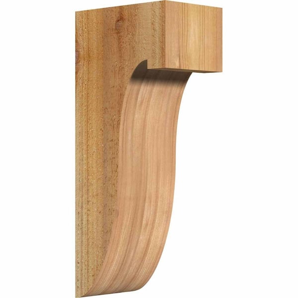 Ekena Millwork 4 in. x 6 in. x 14 in. Western Red Cedar Del Monte Rough Sawn Corbel
