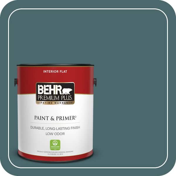 BEHR PREMIUM PLUS 1 gal. #500F-7 Mythic Forest Flat Low Odor Interior Paint & Primer