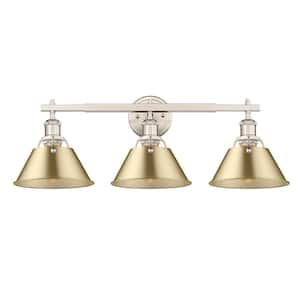 Orwell 27.25 in. 3-Light Pewter and Brushed Champagne Bronze Vanity Light