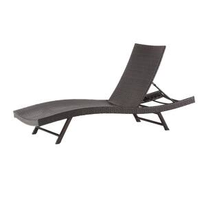 2-Piece Brown Wicker Outdoor Chaise Lounge