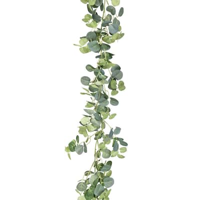 72 Artificial Green Leaf & Twig Garland