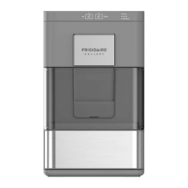 10 in. 44 lbs. Countertop Portable Nugget Ice Maker in Grey with Stainless Steel Accents