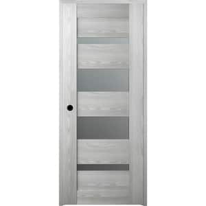 Vona 07-01 28"x 84" Left-Hand 5-Lite Frosted Glass Solid Composite Core Ribeira Ash Wood Single Prehung Interior Door