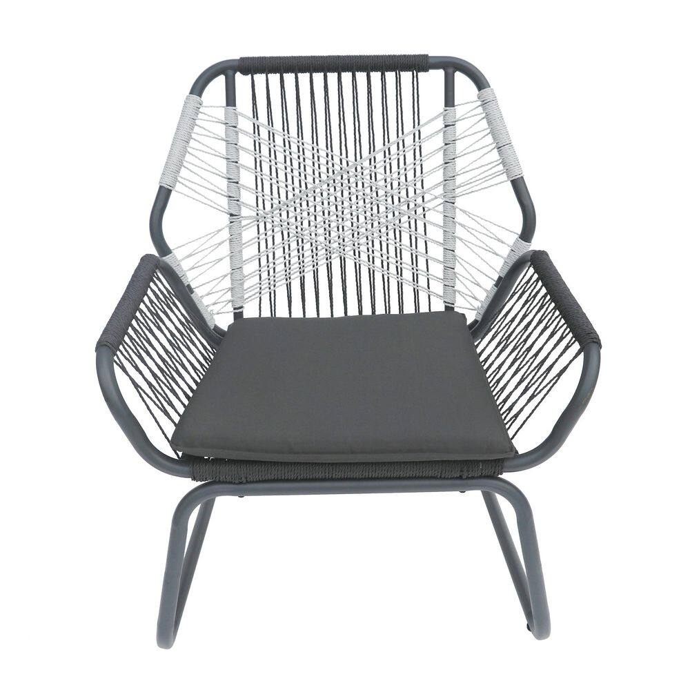 Gray Metal Outdoor Lounge Chair with Gray Cushion (2-Pack) price history on PriceWatchPro
