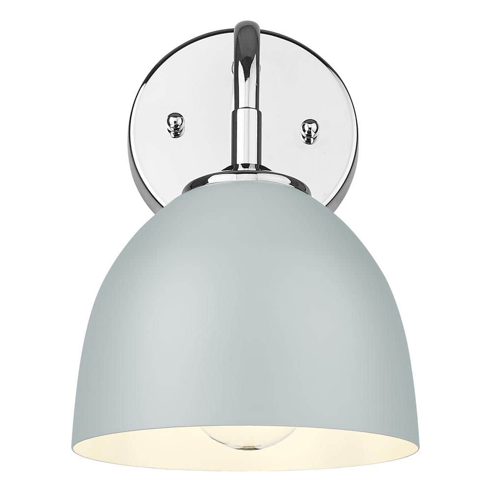 Zoey 1-Light Wall Sconce in Chrome with Matte Gray price history on PriceWatchPro