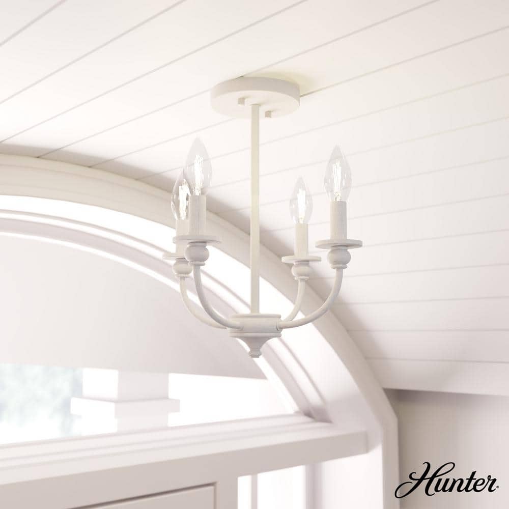 Hunter Fans - Southcrest - 4 Light Semi-Flush Mount In Casual Style-15 Inches
