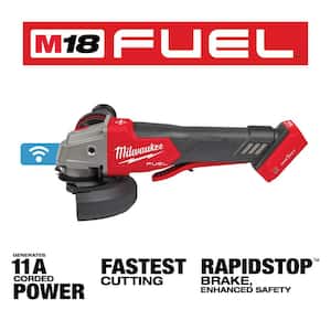M18 FUEL 18V Lithium-Ion Brushless Cordless 4-1/2 in./5 in. Braking Grinder W/Paddle Switch and Brushless Grinder