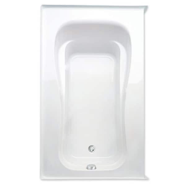 Aquatic Novelli 60 in. Acrylic Left Drain Rectangular Alcove Air Bath Tub in White