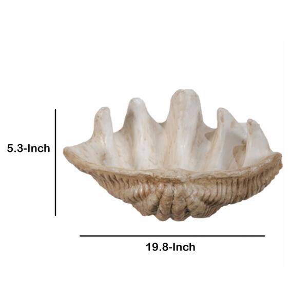 Peppery Home Sea Shell Shaped Bath Mat - beige and white clam