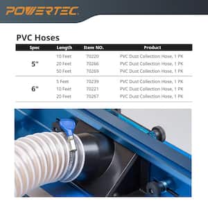 5 in. x 10 ft. PVC Flexible Dust Collection Hose in Clear