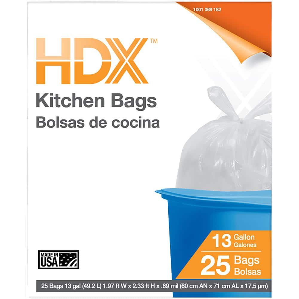 blue 50 x 60cm Kitchen Trash Bags 5 Gallon x 5 