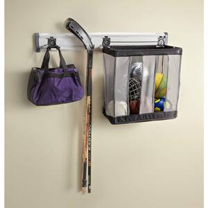 48 in. L GearTrack Sports Garage Wall Storage Kit with 2-Hooks and Ball Caddy