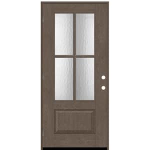 Regency 36 in. x 80 in. 3/4 Lite 4 SDL Oasis Decorative Glass RHOS Prefinished Ashwood Fiberglass Prehung Front Door