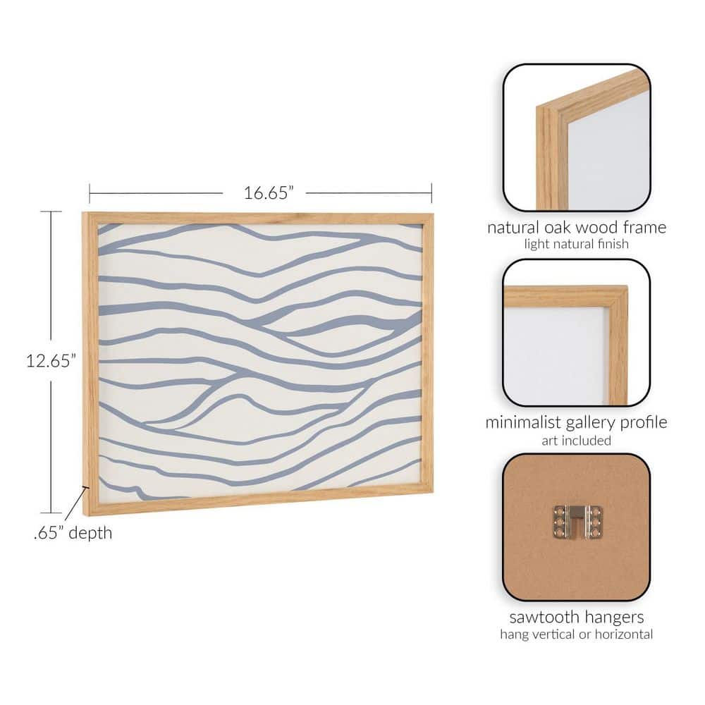Natural Oak Framed Coastal Waves Abstract Print, 16x12