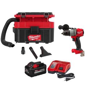 M18 FUEL PACKOUT 18-Volt 2.5 Gal. Wet/Dry Vacuum with 1/2 in. Hammer Drill/Driver and Battery and Charger