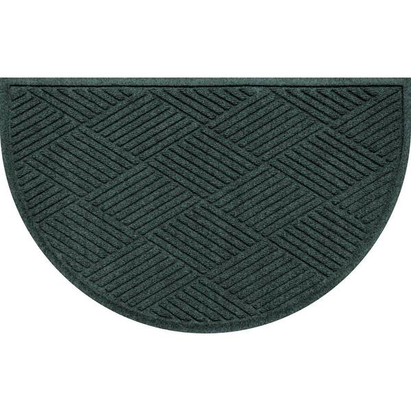 Waterhog Indoor/Outdoor Geometric Half-Round Doormat, 24 x 39 - Evergreen