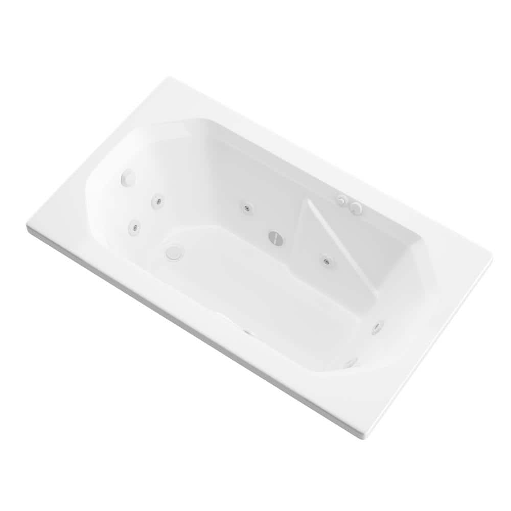 Onyx Series 60 in. x 36 in. Rectangular Whirlpool Bathtub with Left Side Drain and V-Style Back Jets in Glossy White price history on PriceWatchPro