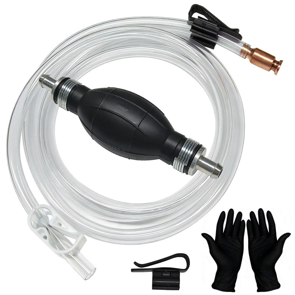 10 Ft PVC Manual Fuel Transfer Pump Kit with Brass Siphon Head, Shut-Off Valve, Clamps, Gloves, Leak-Free price history on PriceWatchPro