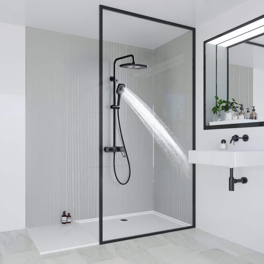 3-Spray Multi-Function Wall Bar Shower Kit with 3 Setting Handshower and Tub Faucet in Matte Black price history on PriceWatchPro