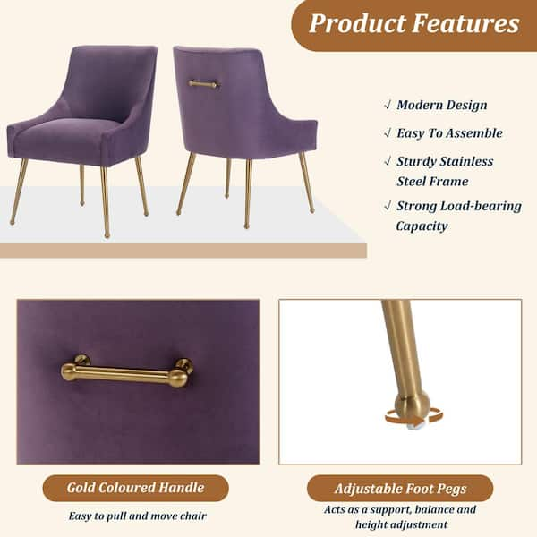 Velvet dining chairs online brass legs