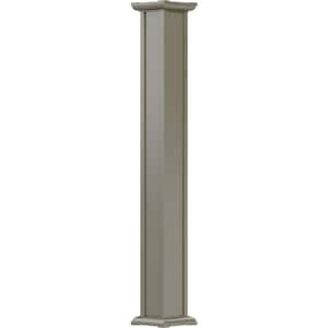 8' x 5-1/2" Endura-Aluminum Acadian Style Column, Square Shaft (Post Wrap Installation), Non-Tapered, Wicker