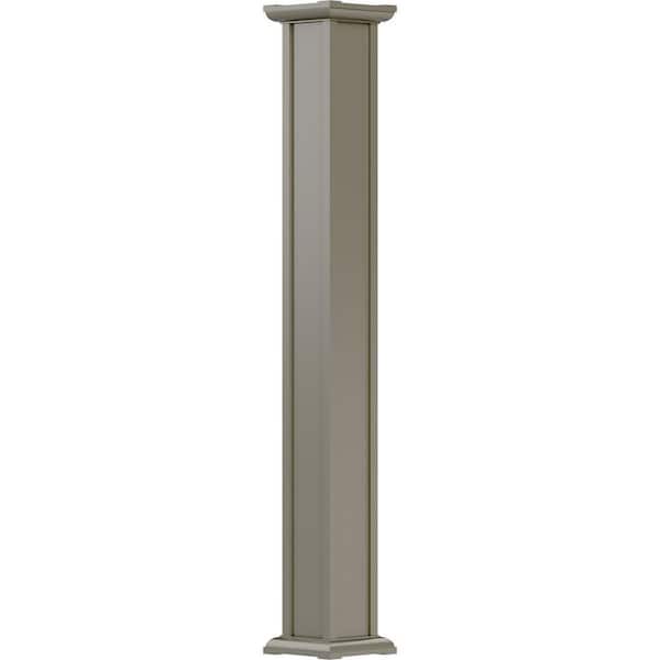 AFCO 8' x 5-1/2" Endura-Aluminum Acadian Style Column, Square Shaft (Post Wrap Installation), Non-Tapered, Wicker