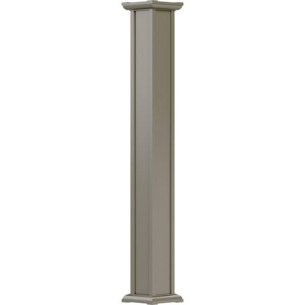 AFCO 10' x 5-1/2" Endura-Aluminum Acadian Style Column, Square Shaft (Load-Bearing 24,000 LBS), Non-Tapered, Wicker