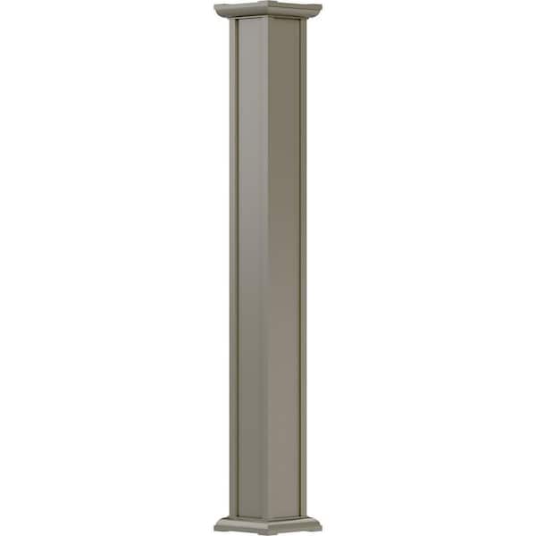 AFCO 10' x 5-1/2" Endura-Aluminum Acadian Style Column, Square Shaft (Post Wrap Installation), Non-Tapered, Wicker
