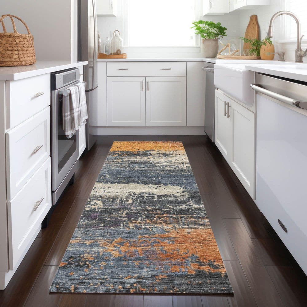 Chantille Machine Washable Indoor/Outdoor Abstract ACN1777 Blue 2 ft. 3 in. x 7 ft. 6 in. Runner Rug price history on PriceWatchPro
