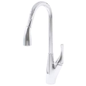 Dual Action Single-Handle Pull-Down Kitchen Faucet in Chrome