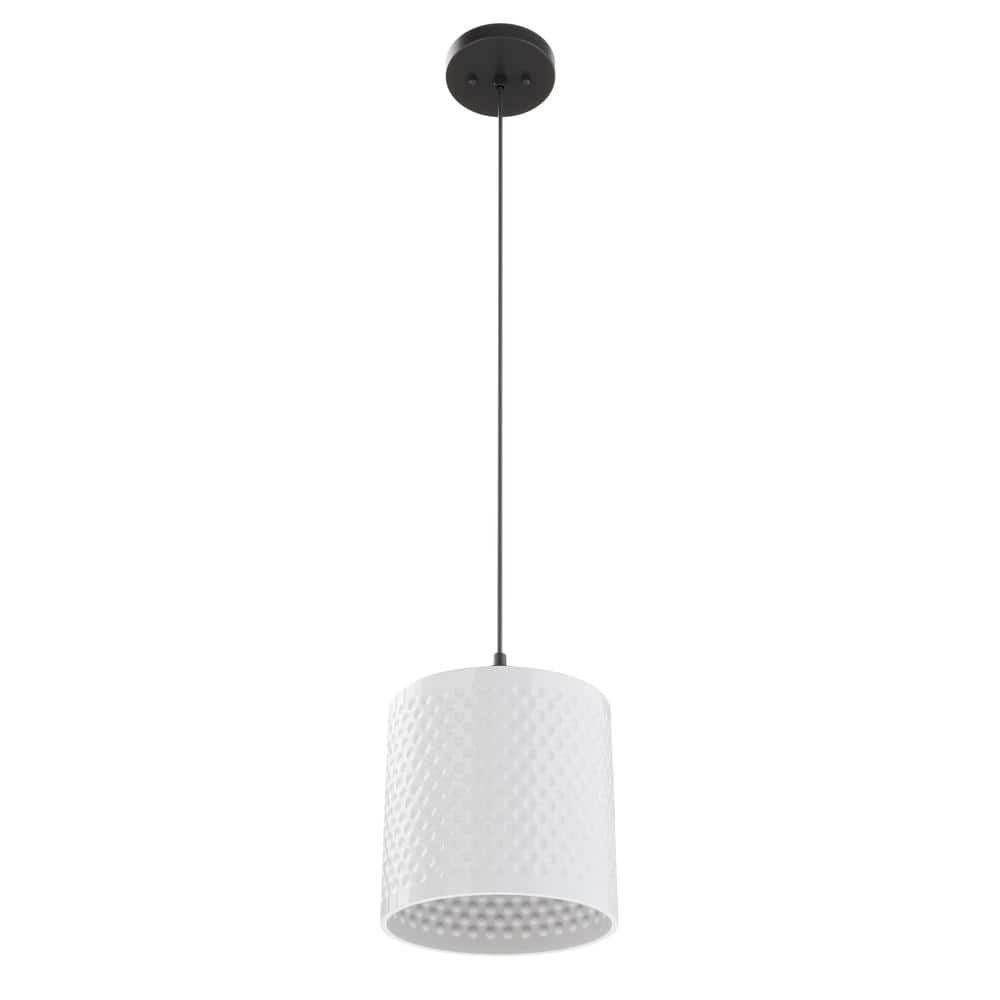 1-Light Black Modern Pendant Light Adjustable Ceiling Hanging Lights with H