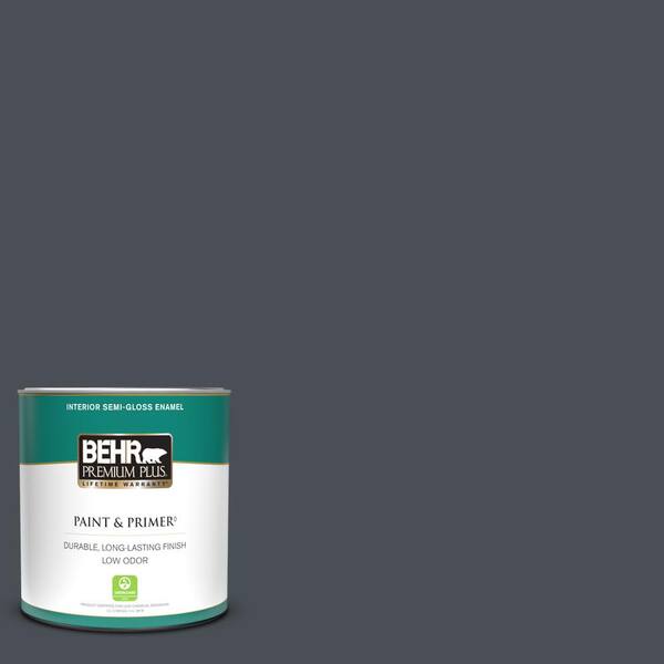 BEHR PREMIUM PLUS 1 qt. #PPU15-20 Poppy Seed Semi-Gloss Enamel Low Odor Interior Paint & Primer