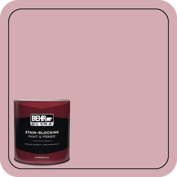 BEHR ULTRA 1 qt. #S130-3 Ballet Rose Flat Exterior Paint & Primer