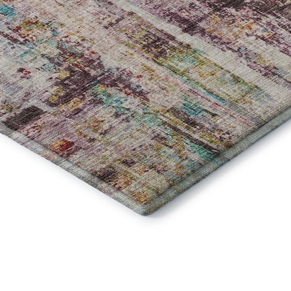 Mayfield Premium Machine Washable Abstract AMF1194 Lavender 2 ft. x 3 ft. Area Rug